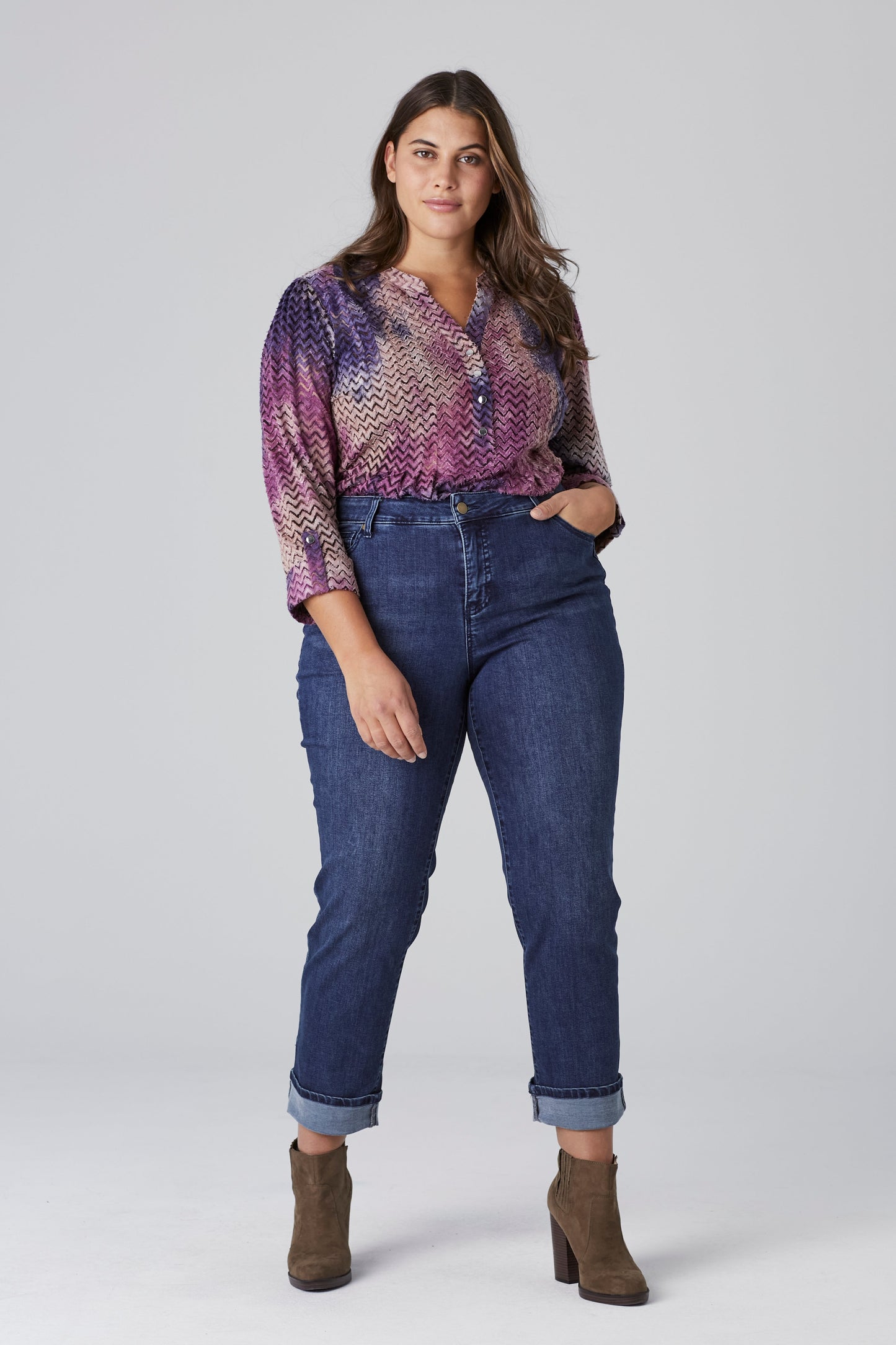 Westport Signature Girlfriend Jeans with Selvedge Cuff - Plus