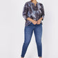 Roz & Ali Grey Jacquard Tie Dye Popover - Plus