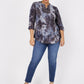 Roz & Ali Grey Jacquard Tie Dye Popover - Plus