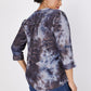 Roz & Ali Grey Jacquard Tie Dye Popover - Plus