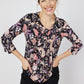 Roz & Ali Floral Diamond Stitch Pintuck Popover