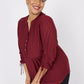 Roz & Ali Red Eyelet Tie Sleeve Popover - Plus