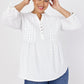 Roz & Ali Eyelet Tie Sleeve Popover - Plus