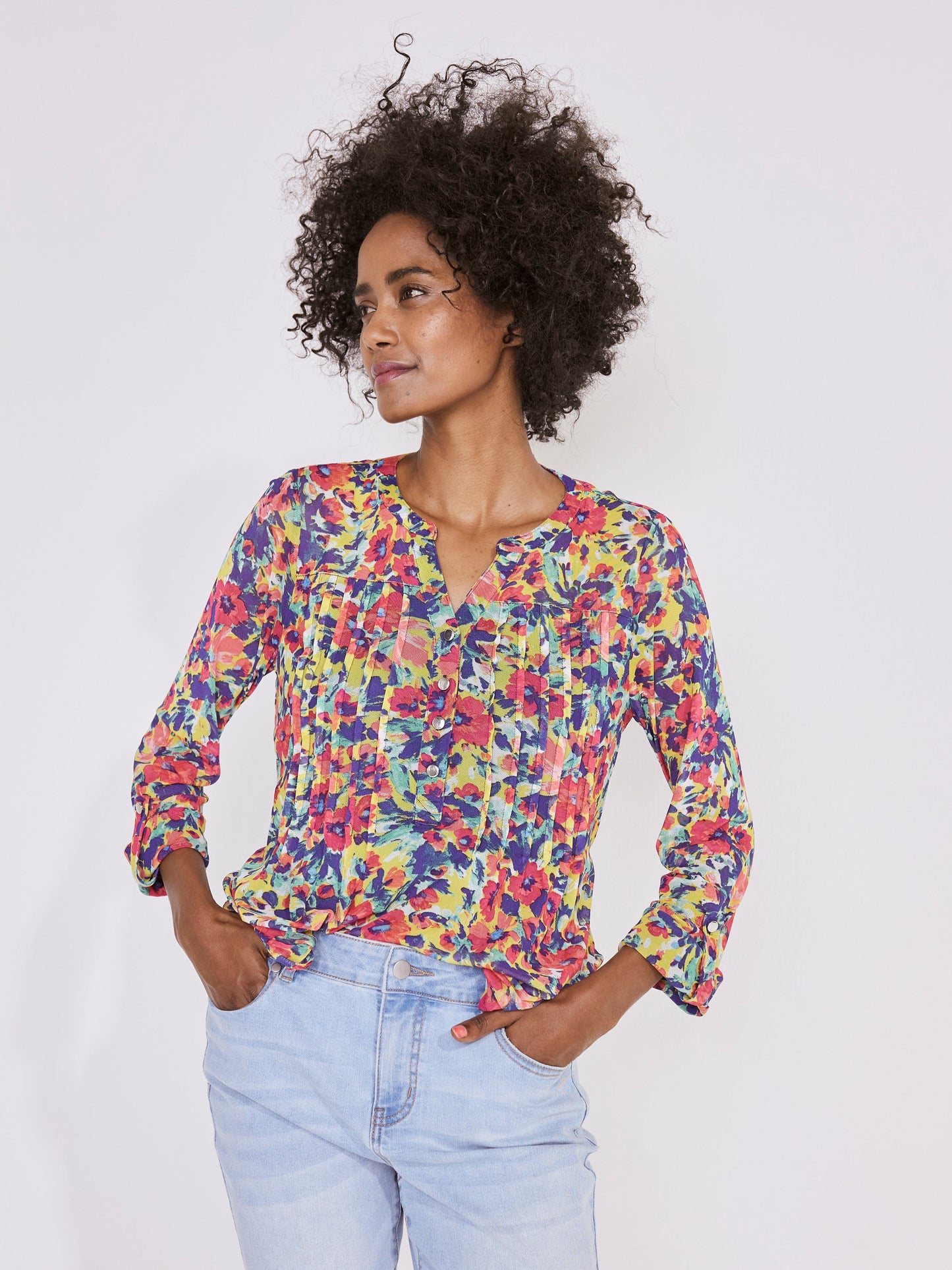 Roz & Ali Bright Floral Mesh Popover