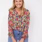 Roz & Ali Bright Floral Mesh Popover - Plus