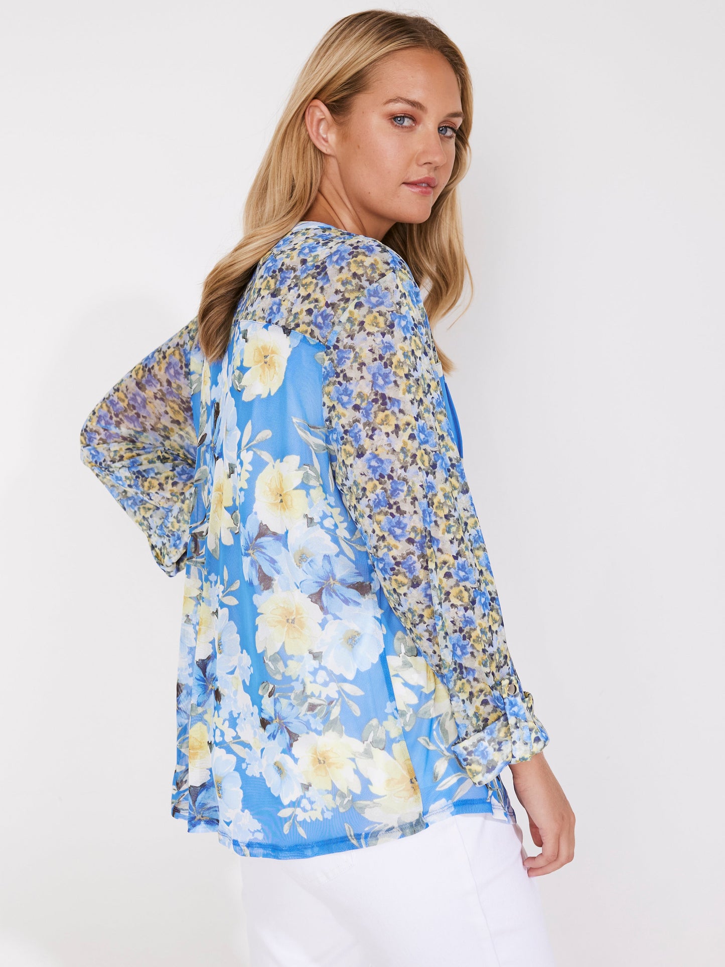 Roz & Ali Twin Print Mesh Popover - Plus