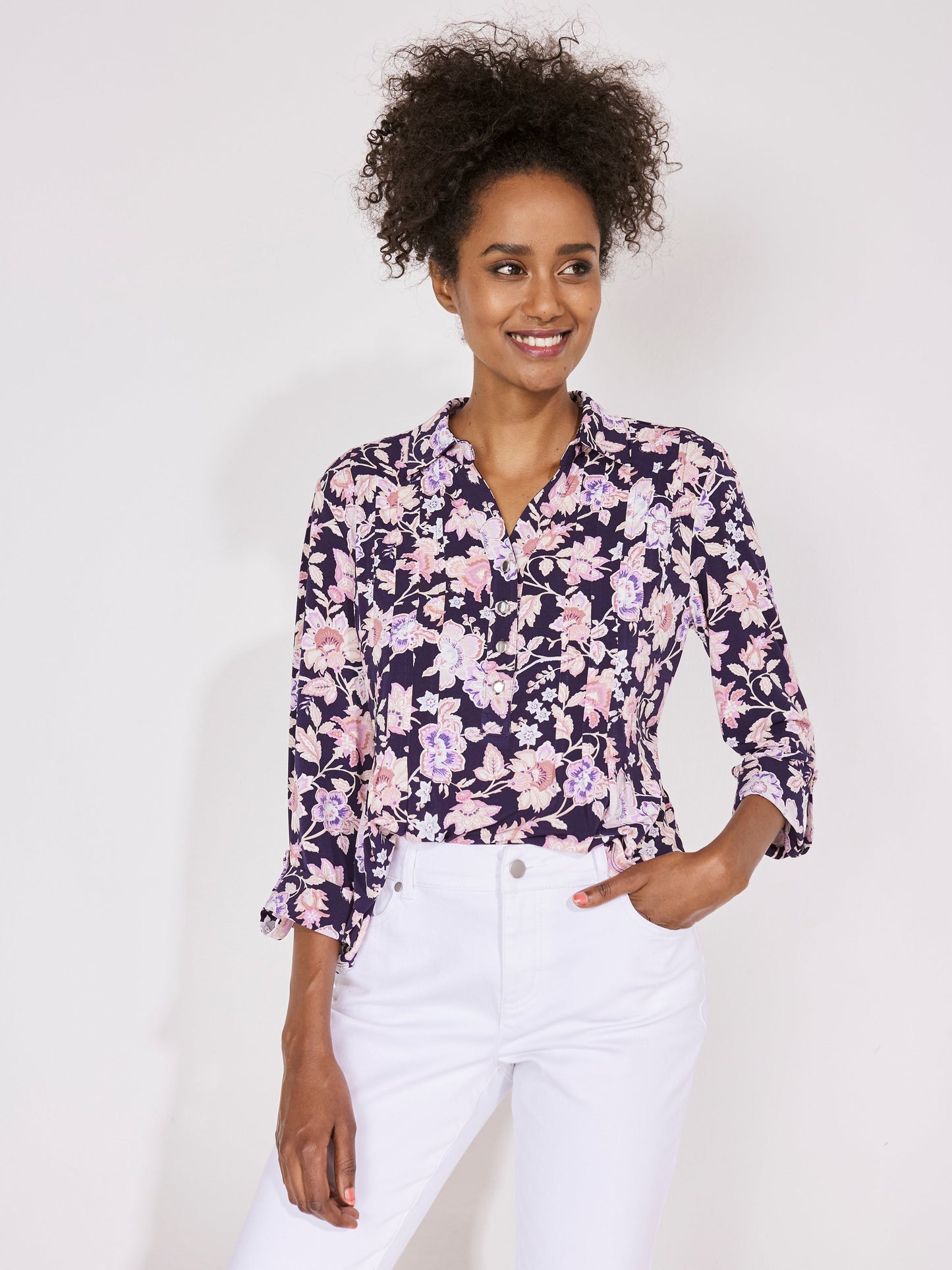 Roz & Ali Navy Ground Floral Popover