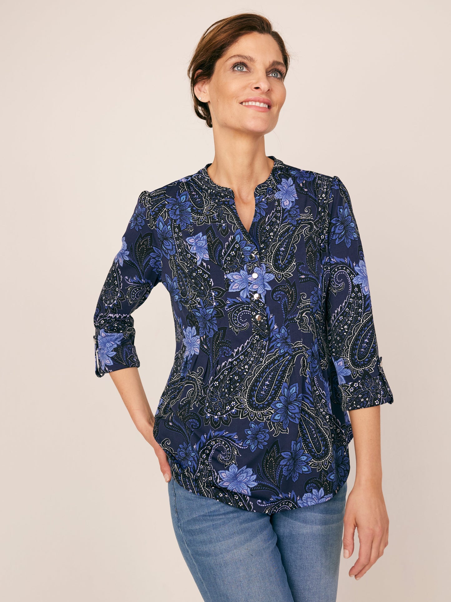 Roz & Ali Navy Paisley & Floral Popover