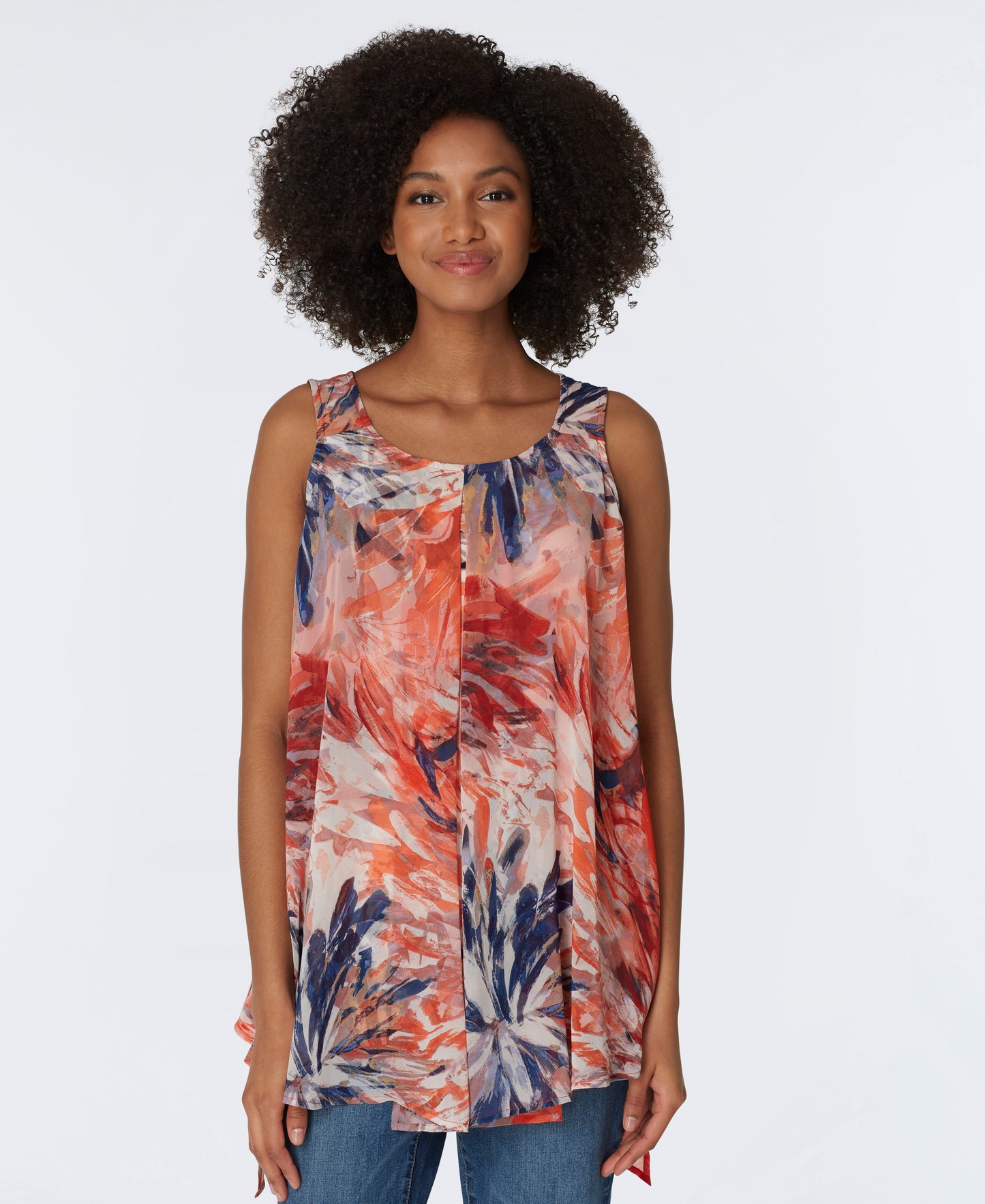 Roz & Ali Sleeveless Fly Away Chiffon Popover