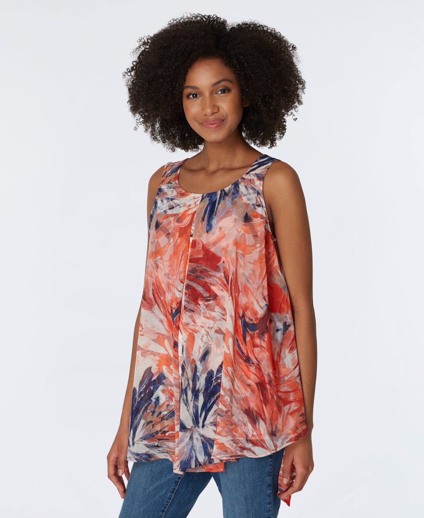 Roz & Ali Sleeveless Fly Away Chiffon Popover