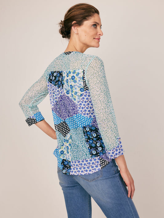 Roz & Ali Blue Mesh Patchwork Popover