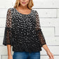 Roz & Ali Bell Sleeve Polka Dots Bubble Top