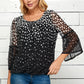 Roz & Ali Bell Sleeve Polka Dots Bubble Top