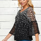 Roz & Ali Bell Sleeve Polka Dots Bubble Top