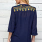 Figueroa & Flower Navy Embroidered Blouse