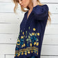 Figueroa & Flower Navy Embroidered Blouse