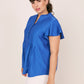 Roz & Ali Cap Flutter Sleeve Plain Popover - Plus