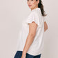 Roz & Ali Cap Flutter Sleeve Plain Popover - Plus