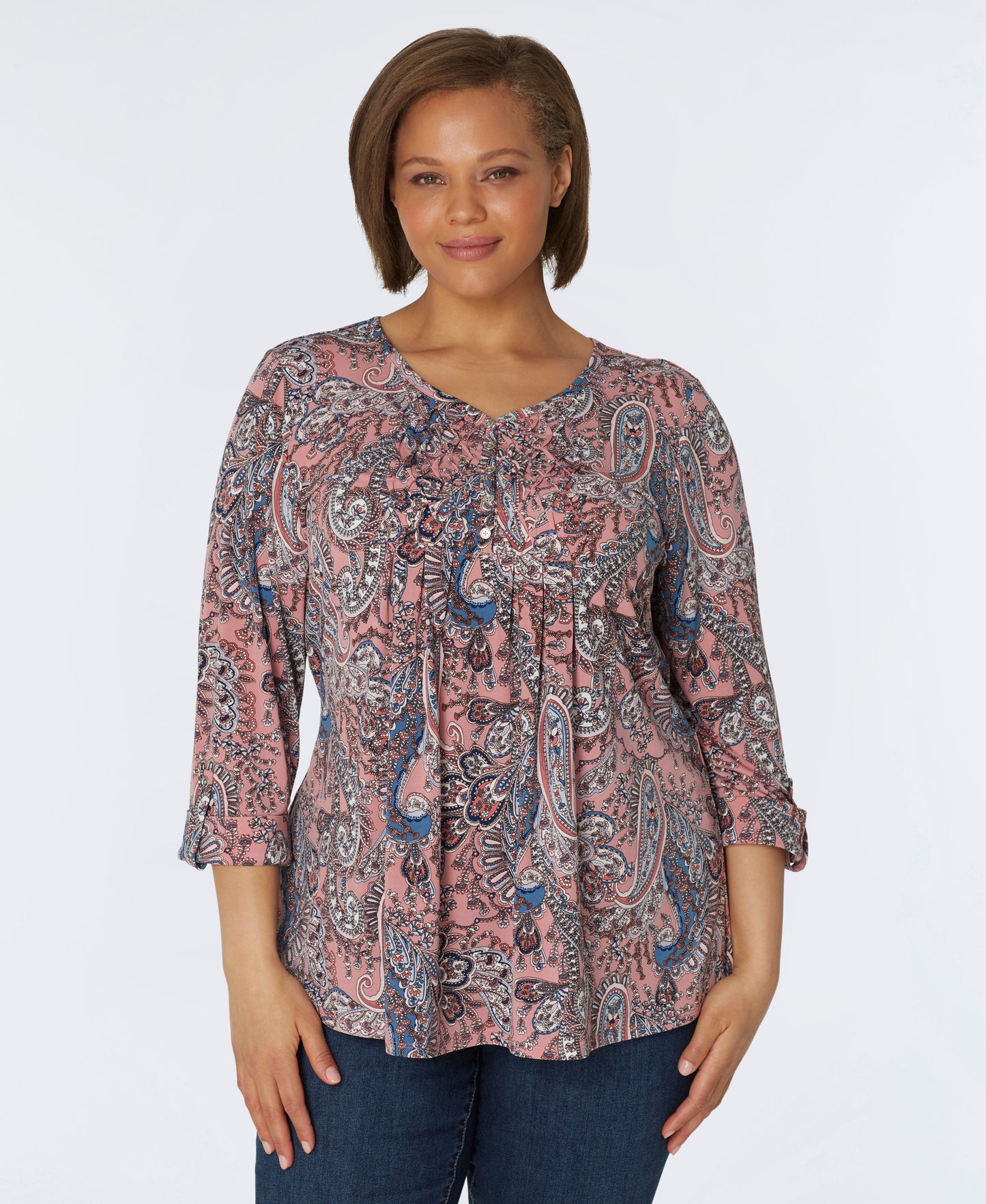 Roz & Ali Rose Paisley Popover - Plus