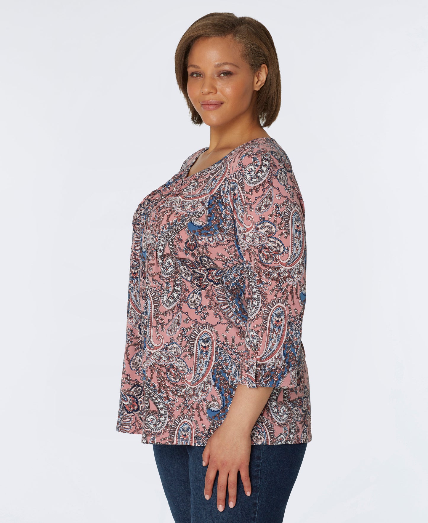 Roz & Ali Rose Paisley Popover - Plus