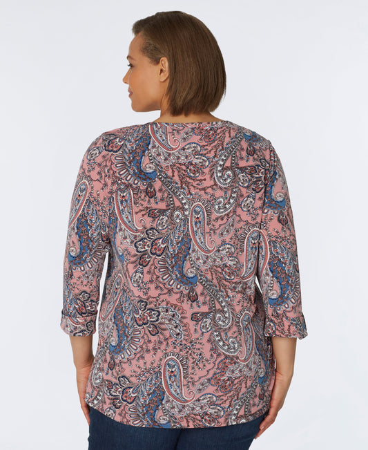 Roz & Ali Rose Paisley Popover - Plus