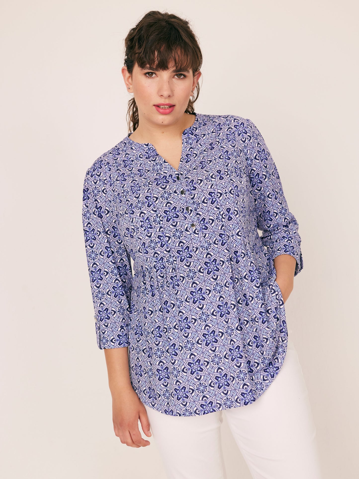 Roz & Ali Kaleidoscope Print Popover - Plus