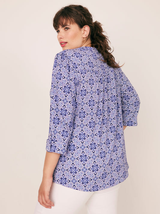 Roz & Ali Kaleidoscope Print Popover - Plus