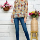 Figueroa & Flower Pleated Print Blouse