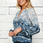 Figueroa & Flower 3/4 Sleeve Print Peasant Blouse