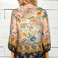 Figueroa & Flower 3/4 Border Print Sleeve Blouse