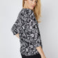 Roz & Ali V-Neck Floral Puff Print Popover