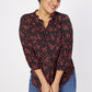 Roz & Ali Heart Print Ruffle Neck Popover - Plus