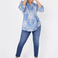 Roz & Ali Denim Paisley Pintuck Popover - Plus