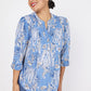 Roz & Ali Denim Paisley Pintuck Popover - Plus