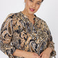 Roz & Ali Paisley Tie Sleeve Popover - Plus