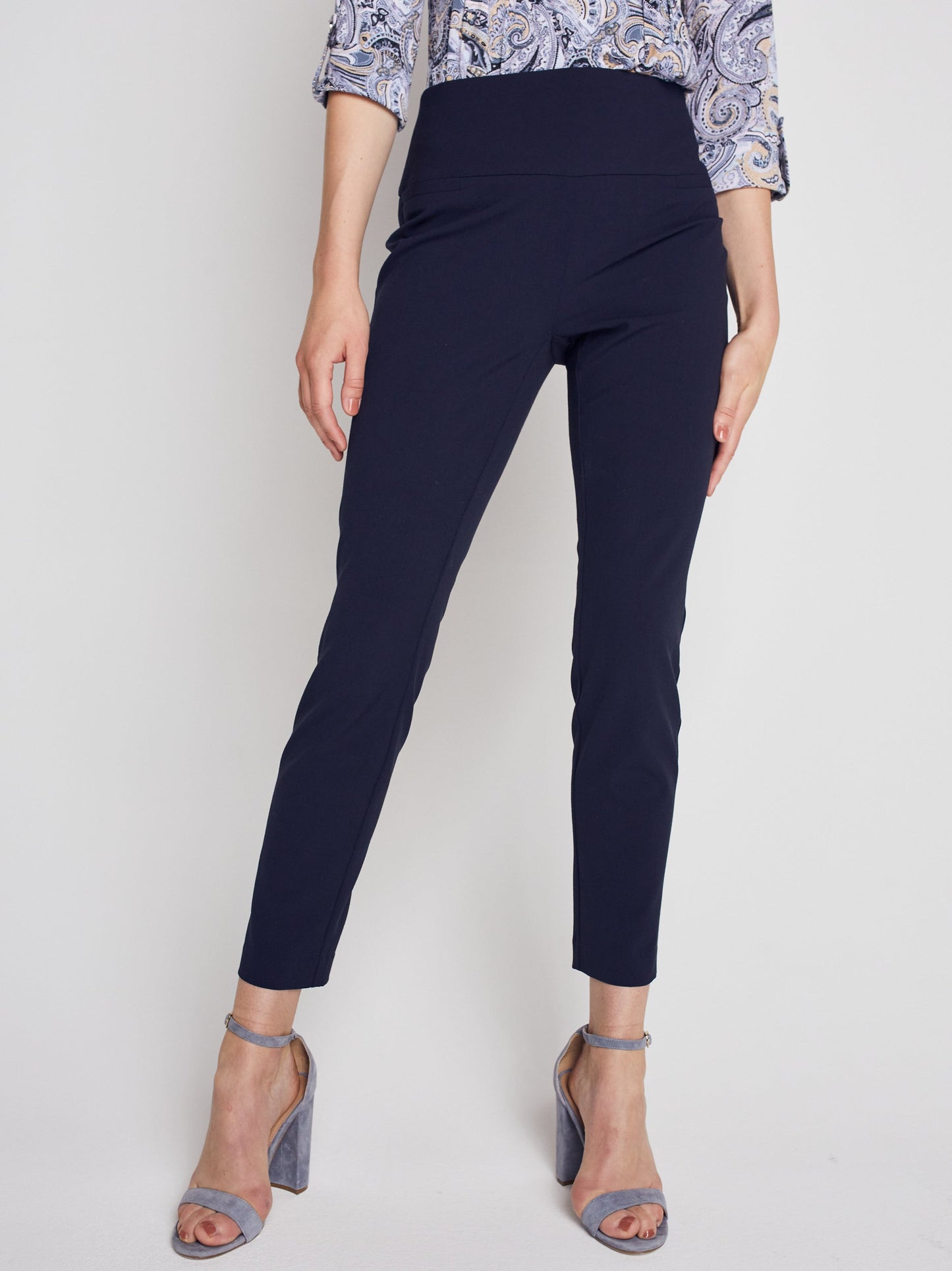 Roz & Ali Secret Agent Pants with Slim Leg & Wide Waistband - Petite