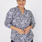 Roz & Ali Floral Ruffle Neck Popover - Plus