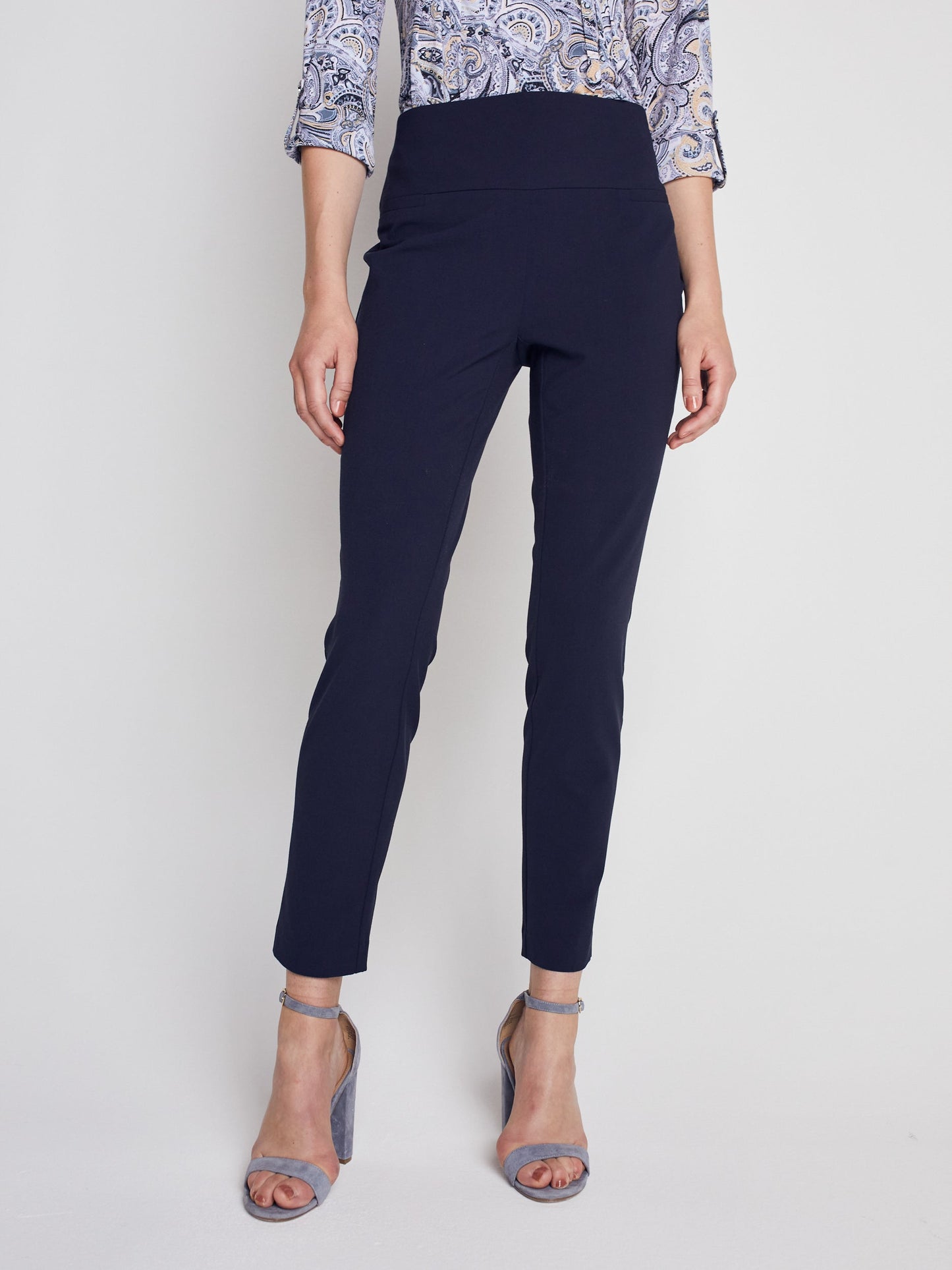 Roz & Ali Secret Agent Pants with Slim Leg & Wide Waistband - Petite