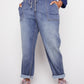 Westport Knit Denim Weekender Sweatpants with Pocket and Drawstring Waist - Plus