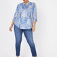 Roz & Ali Denim Paisley Pintuck Popover - Plus