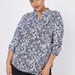 Roz & Ali Floral Ruffle Neck Popover - Plus