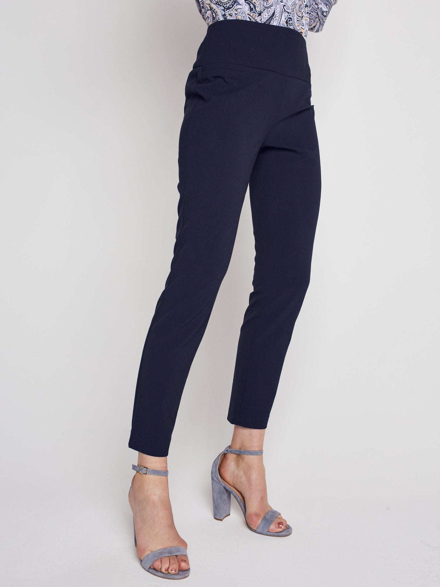 Roz & Ali Secret Agent Pants with Slim Leg & Wide Waistband - Petite