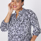 Roz & Ali Floral Ruffle Neck Popover - Plus