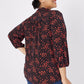 Roz & Ali Heart Print Ruffle Neck Popover - Plus