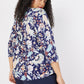 Roz & Ali Navy Jacobean Floral Popover - Plus